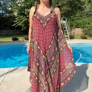 Vibrant Boho/Bollywood Hanky Hem Sundress
